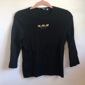 M black fitted long sleeve t shirt